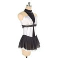 thumbnail image 5 of LIUHUO Black and White Skating Dress Women Girls Skating Dress Stretch Fabric Sleeveless Classic Style, 5 of 8