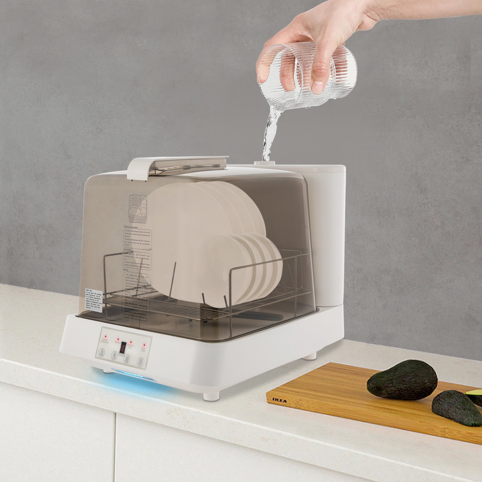 Portable Countertop Dishwasher, Automatic Dishwashing with Tank, Mini Dishwasher for Apartments, Dorms and RVs