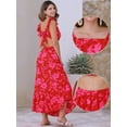 thumbnail image 2 of DARING DIVA Floral Print 2 Pieces Set  Summer Tank Top Maxi Skirt XS Red, 2 of 6