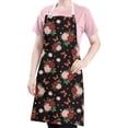 thumbnail image 5 of Pioneer Flower Floral Print Pattern Apron for Women and Men, Cotton Linen Waterproof with Pockets, Adjustable, 33x27 Inch for Kitchen, Gardening, BBQ, Salon, 5 of 6