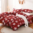 thumbnail image 1 of Juego de fundas de edredón JSD Red Buffalo Plaid Snowflakes King Size, 1 of 7