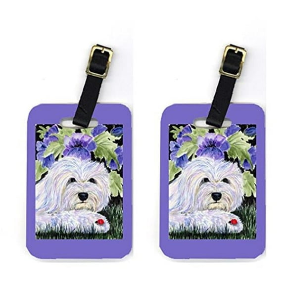 Pair of 2 Coton de Tulear Luggage Tags