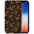 thumbnail image 1 of Case Yard Wooden Case for iPhone-X Soft TPU Silicone cover Slim Fit Shockproof Wood Protective Phone Cover for Girls Boys Men and Women Supports Wireless Charging Anchor Pattern Design, 1 of 7