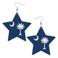 thumbnail image 6 of Leather Star Hook Earrings South Carolina Flag Print Earring Dangle Drop Earring For Women, 6 of 6