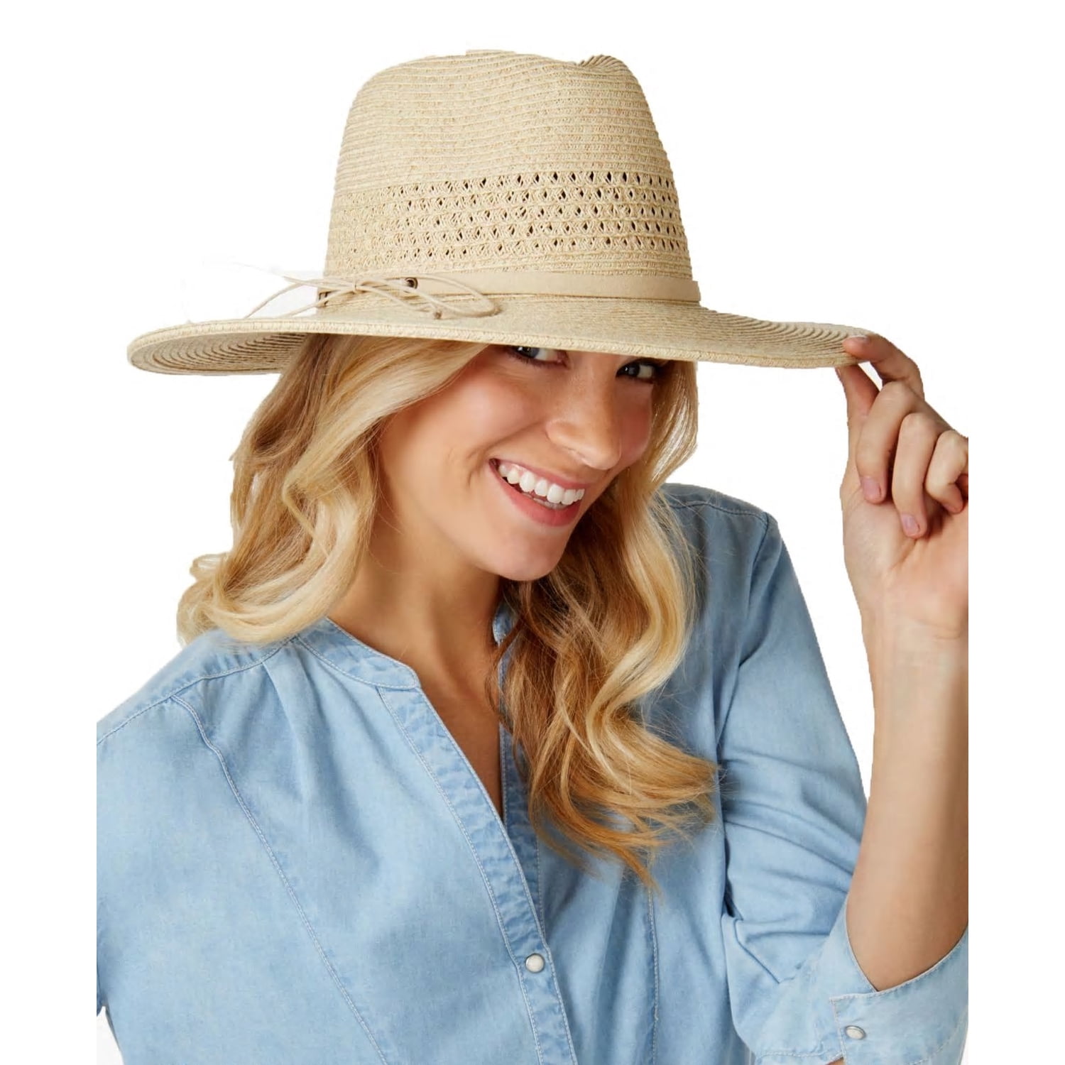 Nine West Womens Packable Panama Hat 