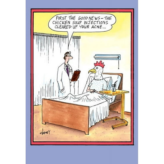 Nobleworks Chicken Soup Funny / Humorous Tom Cheney Get Well Card