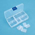 thumbnail image 4 of 5 Pack 10 Grids Jewelry Storage Containers Bead Organizer Plastic Storage Case Mini Tackle Box with Movable Dividers for Nail Tips Stone Jewelry Sewing Fishing Traveling 2.6x5x0.8 Inch DIY, 4 of 7