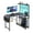 Black, variant on Capri L Shaped Gaming Desk, 42" Small Computer Corner Desk with Power Outlets & LED Lights & Headset Hooks & Cup Holder & Storage Bag, Carbon Fiber Black