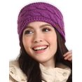 thumbnail image 1 of Diadema calentadora de orejas de invierno para mujer - Cubierta de oreja y diadema con forro polar de punto de cable - Envoltura de cabeza suave, elástica y gruesa Adepaton CJWUS-3677, 1 of 7