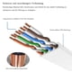 thumbnail image 4 of Cable Ethernet Cat 6 de 20 m, cable de red plano RJ45, velocidad de 1000 Mbit/s, cable LAN Gigabit, cable de conexión a Internet de banda ancha plano para módem de PC, PS5, Xbox Switch, blanco, 20, 4 of 5