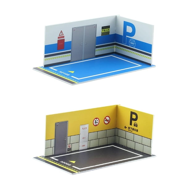 2 piezas de minigaraje para coches de fundición a presión a escala 1/32 EstiloK