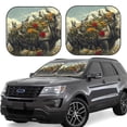 thumbnail image 2 of Daiia Floral Rhino With Birds 2PCS Car Windshield Sun Shade, Foldable Sun Shield for Car Front Window, Auto Sun Blocker Visor Protector Universal for Truck SUV Pickup-Medium, 2 of 7