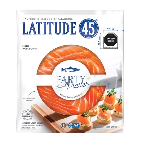 Salmon ahumado Latitude 45 party platter 200 g