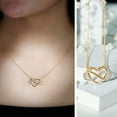 thumbnail image 3 of Rosec Jewels Natural Diamond Heart Necklace - Interlocked Heart and Infinity Necklace, with Chain - Ready to Gift for Valentines, 14K Yellow Gold, 3 of 7