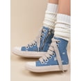 thumbnail image 1 of Women Lace Up Zip Side High Top Skate Shoes, Sporty Outdoor Sneakers, 1 of 4