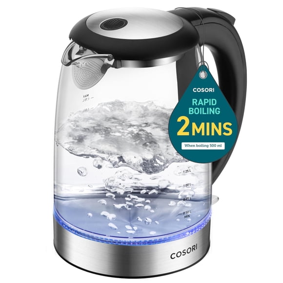 Hervidor eléctrico COSORI 1.7L/1500W de acero inoxidable negro