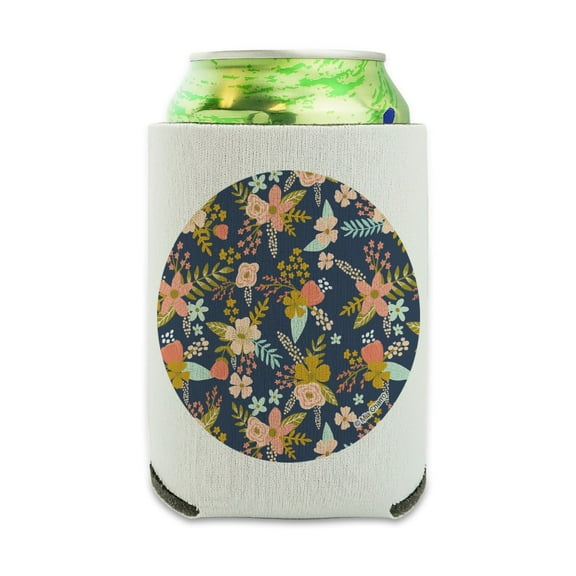 Mimi Flowers Can Cooler - Drink Sleeve Hugger Collapsible Insulator - Beverage Insulated Holder
