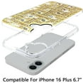 thumbnail image 2 of For Apple iPhone 16 Plus (6.7") Sparkly 3D Design Diamond Shockproof Protective Bling Rhinestone Hybrid Skin PC + TPU Cover ,Xpm Phone Case [ Pinwheel Gold ], 2 of 7