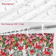 thumbnail image 6 of Shower Curtain 72"W x 96"L Winter Christmas Poinsettia Red Berry Wood Grain Fabric Shower Curtains Set with Hooks Water Repellent Bathroom Curtains Machine Washable Bathroom Accessories, 6 of 7