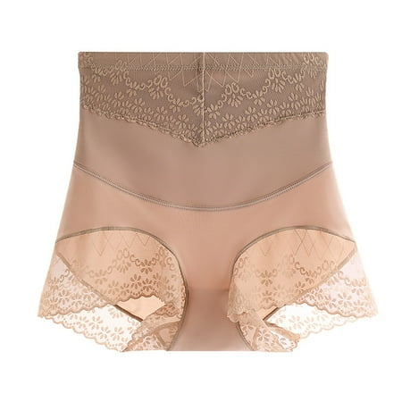 Boxers Briefs for Women Women s High-Waist Seamless Body Shaper Briefs Tummy Panty Butt Lifter Shapewear Underwear Lace Panties Women s Underwear Beige 3XL