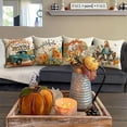 thumbnail image 5 of Fall Decor Pillow Covers 16x16 Set of 4 Thanksgiving Decorations Blue and Orange Pumpkins Outdoor Fall Farmhouse Decorative Throw Pillow Covers Autumn Harvest Cushion Case for Couch Sofa, 5 of 6