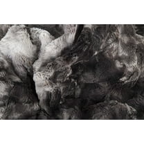 50" x 60" Naples Charcoal/Grey Fur - Throw