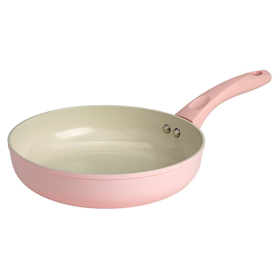 Paris Hilton 9.5-inch Fry Pan, Cast Aluminum, Clean Ceramic Nonstick Coating, Dishwasher Safe, Pink