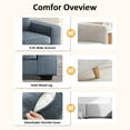 thumbnail image 3 of MAEVIS 71.25" Modern Sofas for Living Room, Small Sofas Couches for Small Spaces, Chenille Loveseat Couch with Solid Wood, Metal, Square Arm and Removable Cover/Easy to Install(Blue), 3 of 7