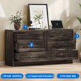 thumbnail image 4 of Dextrus 6 Drawers Dresser with Power Outlets, MDF Chest of Drawers Cabinet with Storage Bag, Dark Rustic Oak, 4 of 8