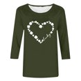 thumbnail image 5 of iTNHFP Hauts de Sortie Mode Décontractée pour Femmes Col Rond Imprimé Lettre de la Saint-Patrick T-Shirt Manches 3/4, 5 of 5