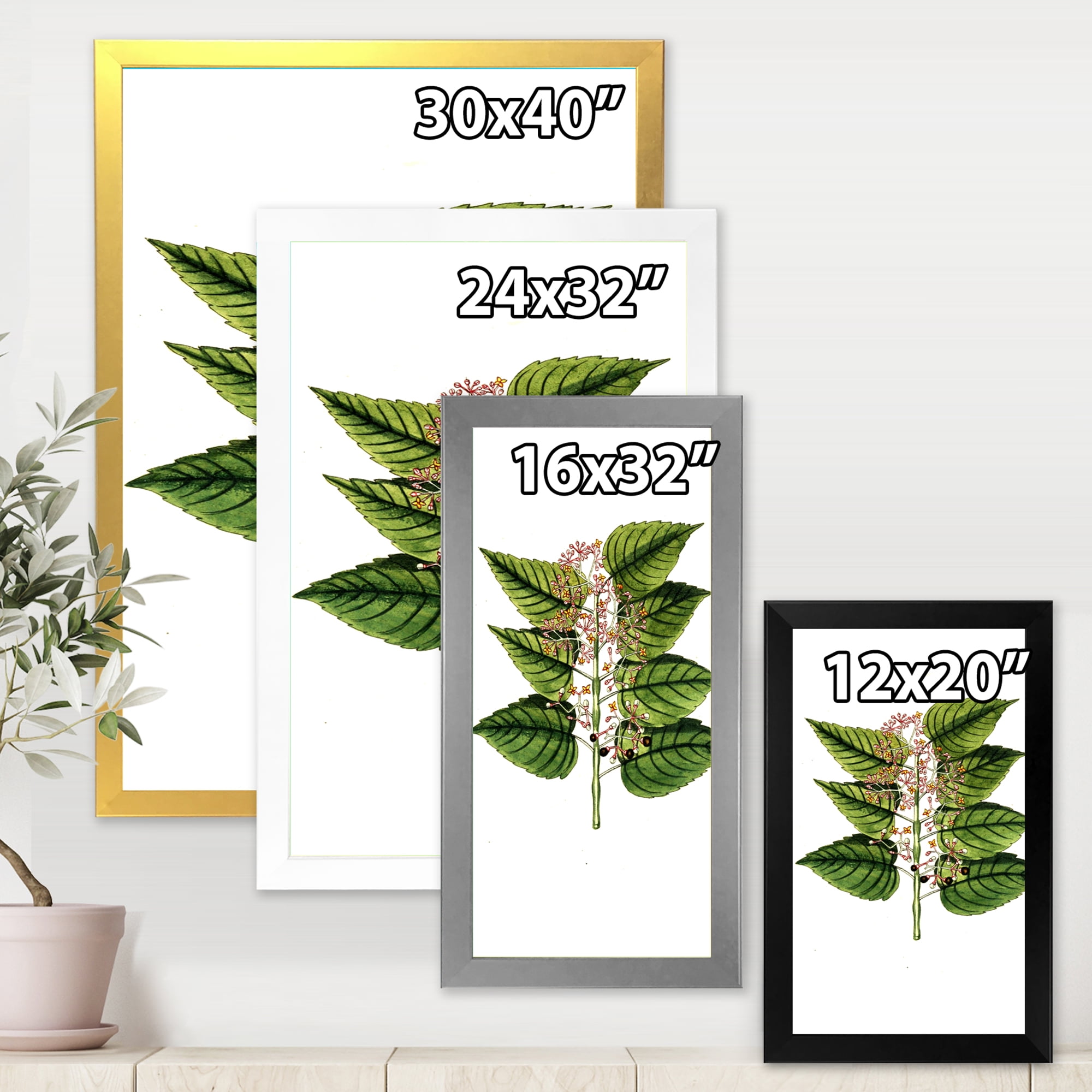 Designart 'Ancient Plant Life XXVI' Traditional Framed Art Print