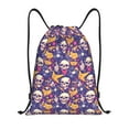 thumbnail image 1 of Saiise rock Skull record Pattern Sports Drawstring Backpack - String Swim Gym Bag with Wet Proof Pocket for Women&Men-Small, 1 of 6