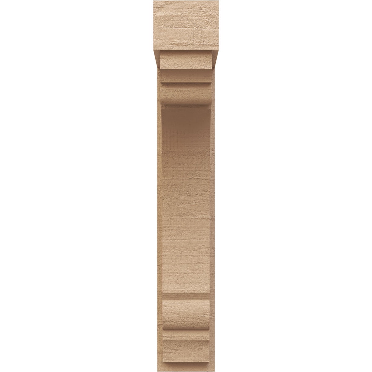 5"W x 10"D x 30"H Thin Warren Rough Cedar Woodgrain TimberThane Corbel, Primed Tan