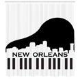 thumbnail image 3 of Ambesonne New Orleans Shower Curtain, Piano Jazz Music, 69"Wx70"L, Black and White, 3 of 3