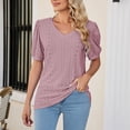 thumbnail image 6 of Fesfesfes Shirts Women Fashion Women Short Sleeve Comfortable Breathable V-Neck Blouses Shirt Tops Womens Basic Tops XL(US:10), 6 of 7