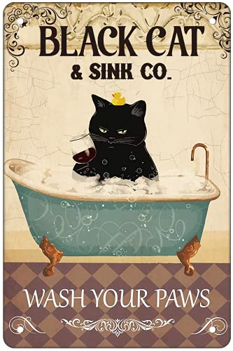 Vintage Style Metal Wall Kitchen Sign Retro Maine Coon Cat Lovers Gift