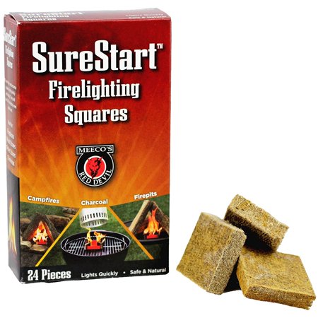 Fireplace Grill MEECO’S RED DEVIL Firelighting Squares, 144 pieces, Ideal for camping, charcoal grills, woodstoves and fireplaces By MEECOS RED DEVIL ()