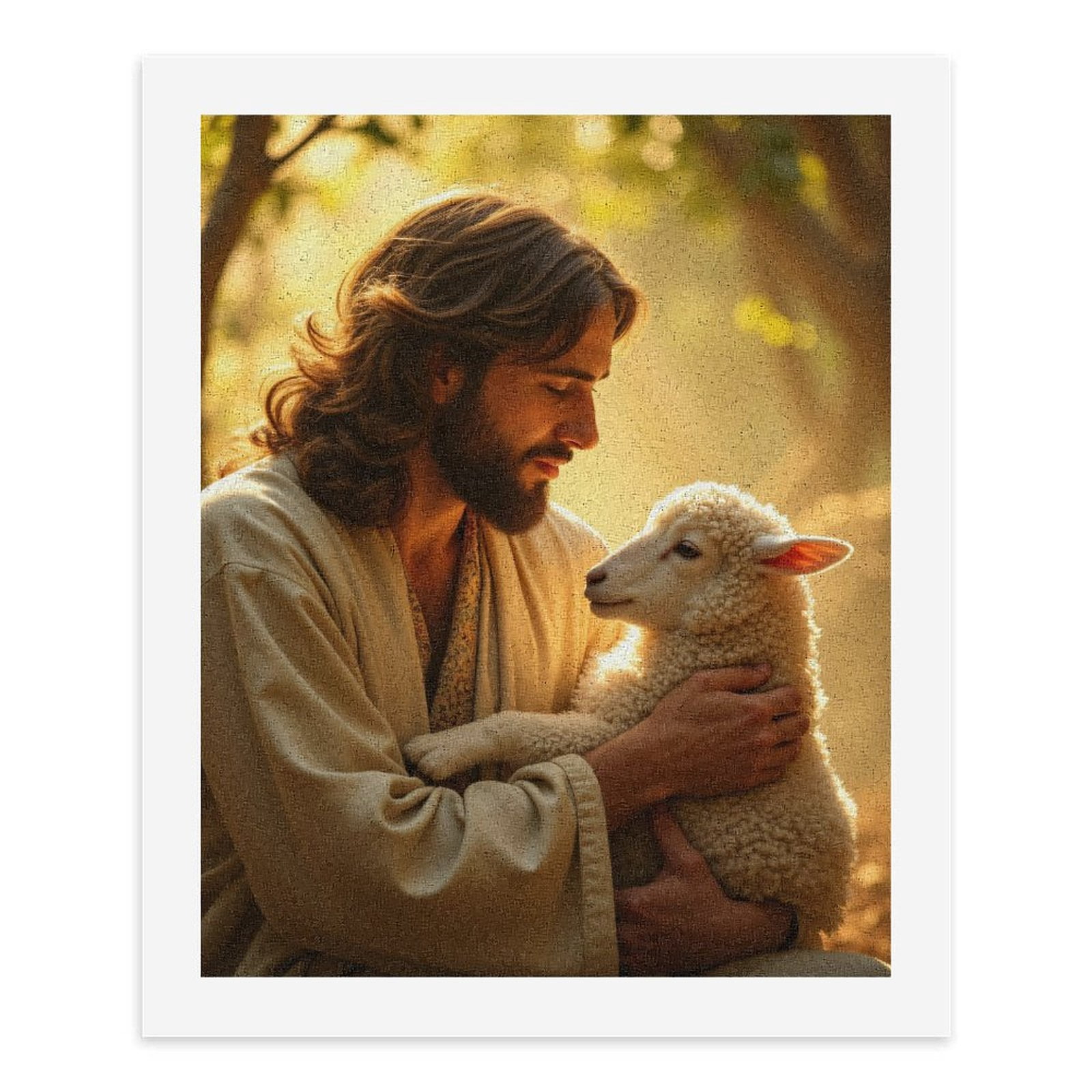 Paint By Numbers Kit for Adults Beginner - DIY Man Holding Lamb In Sunlight Canvas Painting Kits for Adults, Frameless Paint By Number for Adults for Home Wall Decor 16x20 Inch