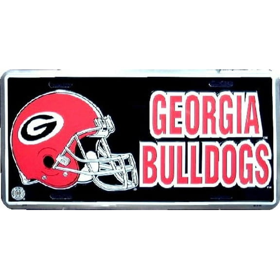 Georgia Helmet (Red Helmet super G) embossed metal auto tag