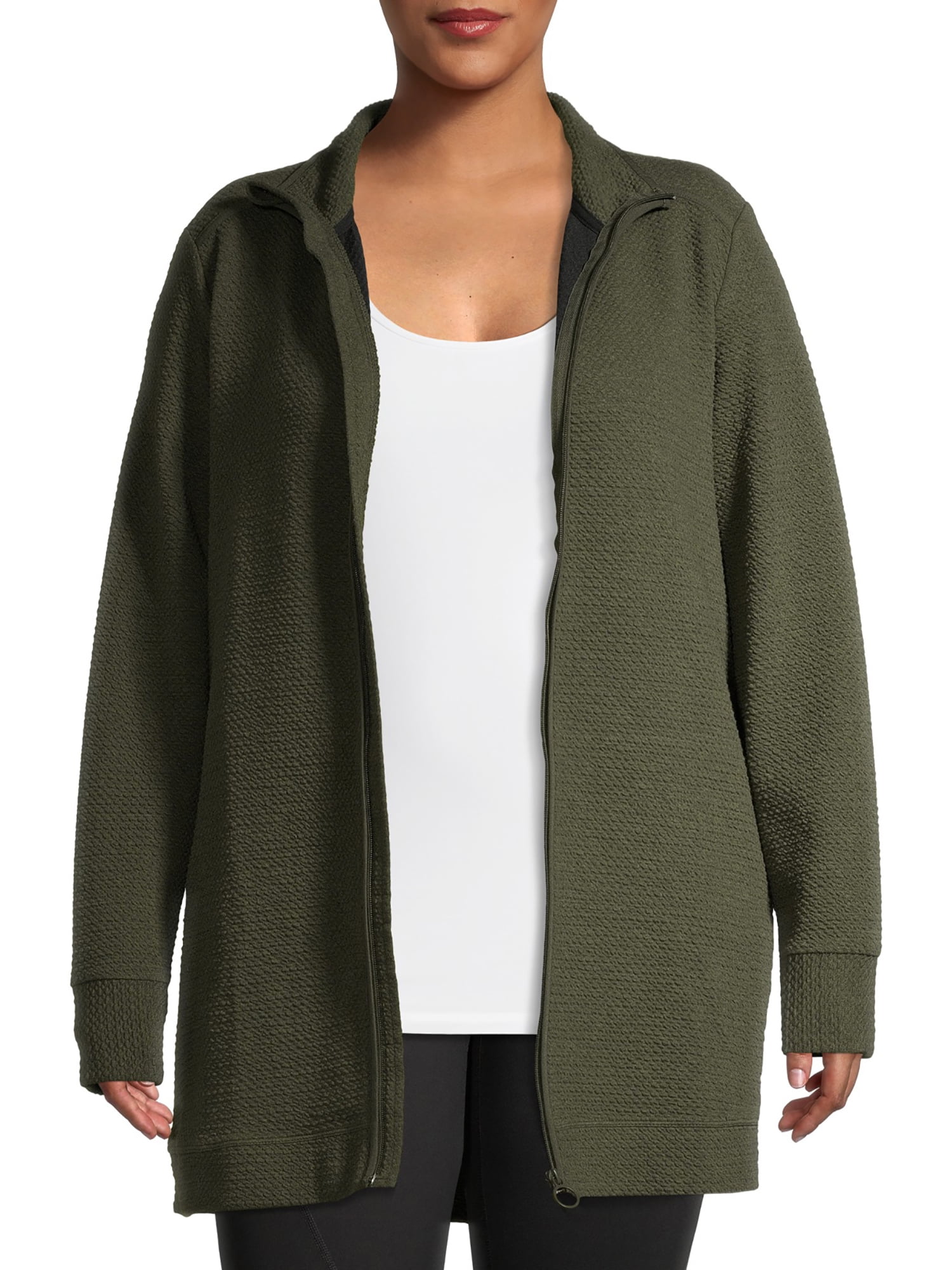 Avia Women's Plus Size Active Ottoman Tunic Jacket