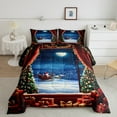 thumbnail image 2 of jejeloiu Santa Claus Full Size Comforter Sets,Chic Christmas Gifts Bedding Comforter Set,Green Xmas Tree Bedding Sets For Teens,Microfiber Bedroom Decor Reversible,3 Pieces, 2 of 8