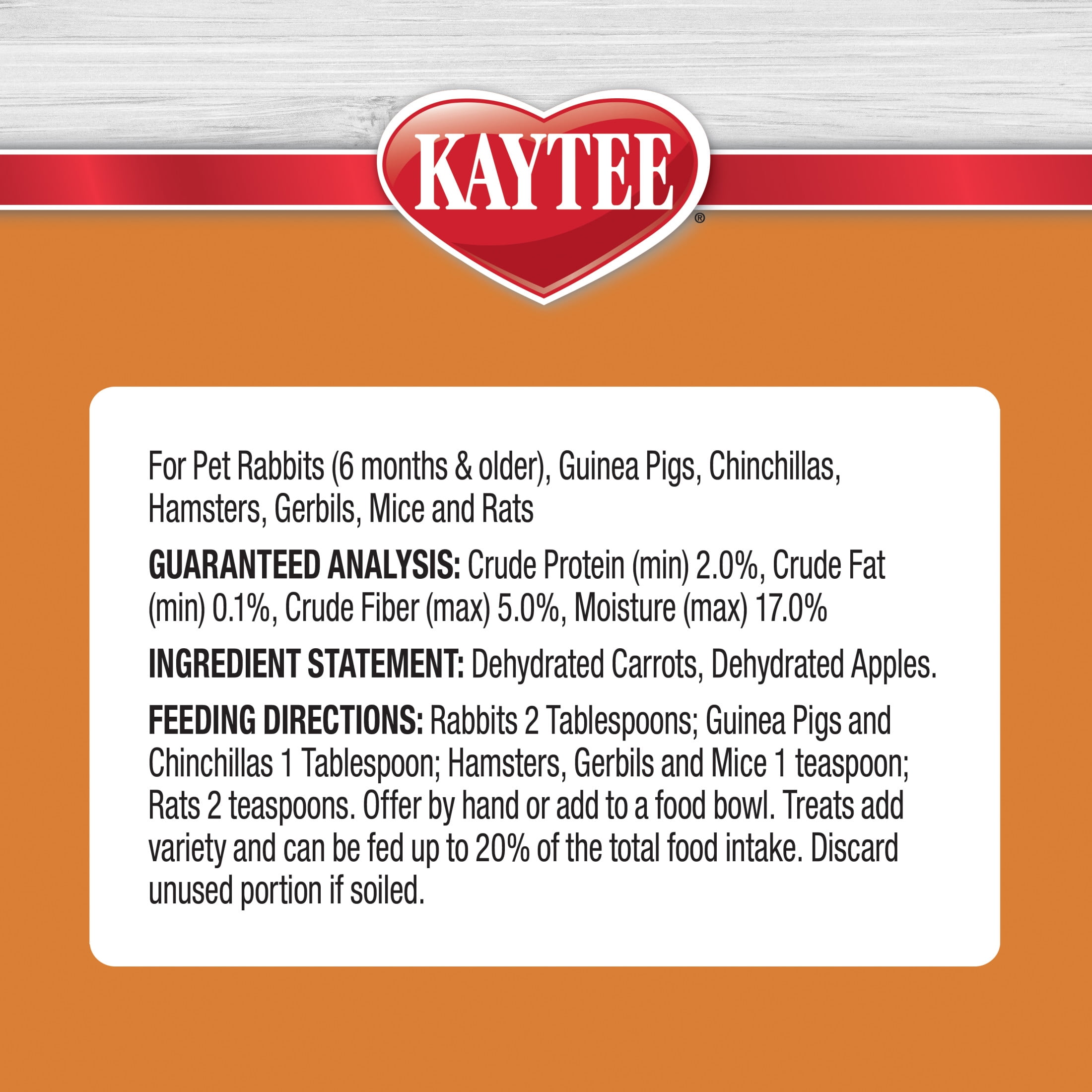 (3 pack) Kaytee Natural Snack with Superfoods, Carrot & Apple, Treat for Small Animals, 2.5 Ounces