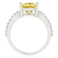 thumbnail image 4 of 2.44ct princess cut yellow natural citrine 18k white gold Bridal Wedding Engagement Promise Anniversary Ring for Women size 3.75, 4 of 7
