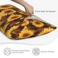 Vintage Brown Plaid Sunflower King Pillow Cases, Soft King Size Pillow