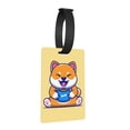thumbnail image 7 of PAYOHTO Luggage Tags for Suitcases Shiba Inu Dog Holding Hot Coffee Cup PVC Lable for Travel Bag, 7 of 7