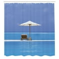 thumbnail image 3 of Ambesonne Island Shower Curtain, Ocean Seascape Beach, 69"Wx70"L, Blue and Beige, 3 of 5