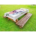thumbnail image 1 of Skull Outdoor Tablecloth, Watercolor Abstract Dead Human Head with Floral Details Leaves Buds Flowers Print, Decorative Washable Fabric Picnic Tablecloth, 58 X 104 Inches, Multicolor, by Ambesonne, 1 of 2