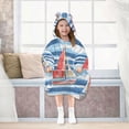 thumbnail image 7 of FORMRS Wearable Blanket Hoodie with Sleeves for Kids Cozy Flannel Sweatshirt, Red Sailboats, 7 of 7