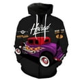 thumbnail image 1 of Sudadera con capucha y cremallera para hombre, diseño de coche clásico de dibujos animados, unisex, con estampado 3D, estilo hip hop, informal, de manga larga, genial., 1 of 6