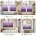 thumbnail image 6 of Purple Ombre Tier Curtains, Modern Abstract Art Farmhouse Striped Light Filtering Kitchen Curtains, 2Pcs Rod Pocket Half Window Treatments Panels for Sink Cafe Cabinet Basement 27.5x45 Inches, 6 of 9